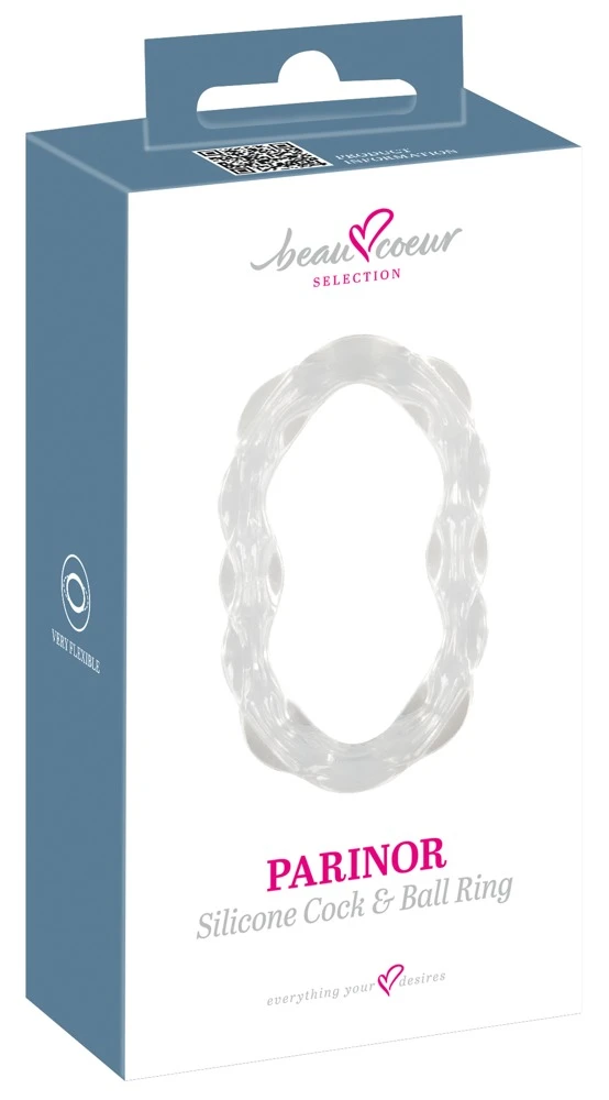 beau coeur Parinor Silicone Co, PARINOR Silicone Cock & Ball Ring von beau cœur – hochelastischer Penis Hodenring aus softem Silikon mit Wellenstruktur für vielseitige Anwendung
