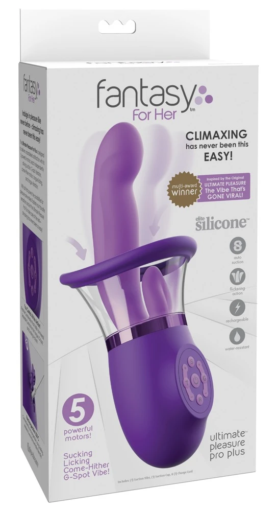 FFH Pleasure Pro Plus Purple, Intensiv stimuliert von innen und außen: 5 Motoren, saugende Lustschale und vibrierende Leck-Zunge für dein nächstes Lustlevel