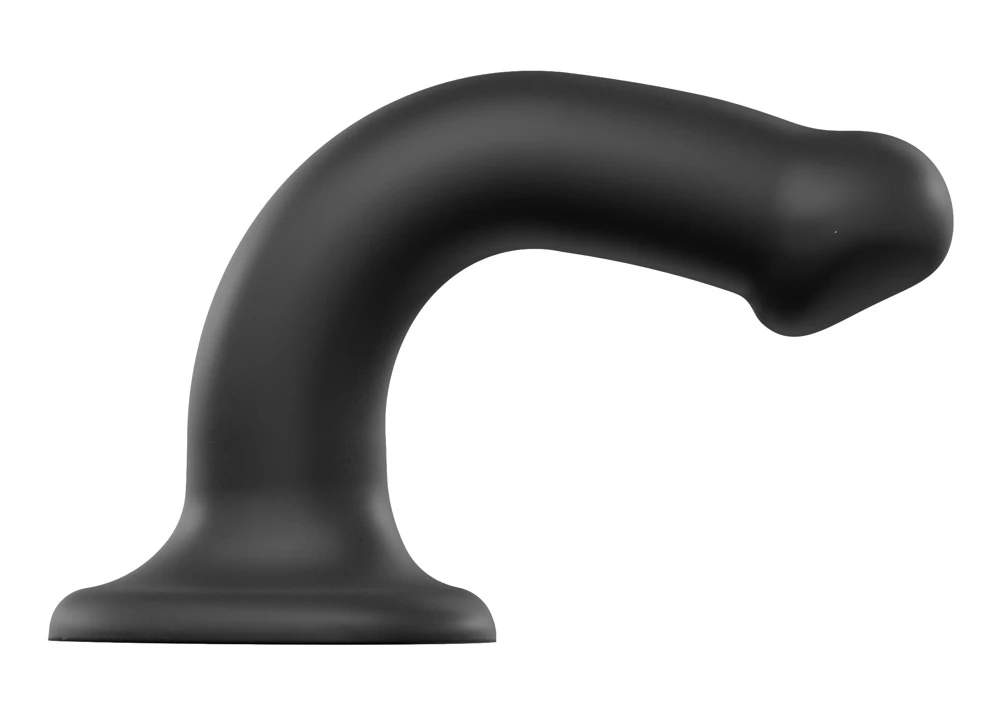Semi-Real.Dildo M Black, Strap-on-me Dual Density Bendable Dildo aus Silikon mit starkem Saugfuß, biegsamem flexiblem Schaft, hautähnlicher Oberfläche und sicherem Halt für vielseitigen Einsatz