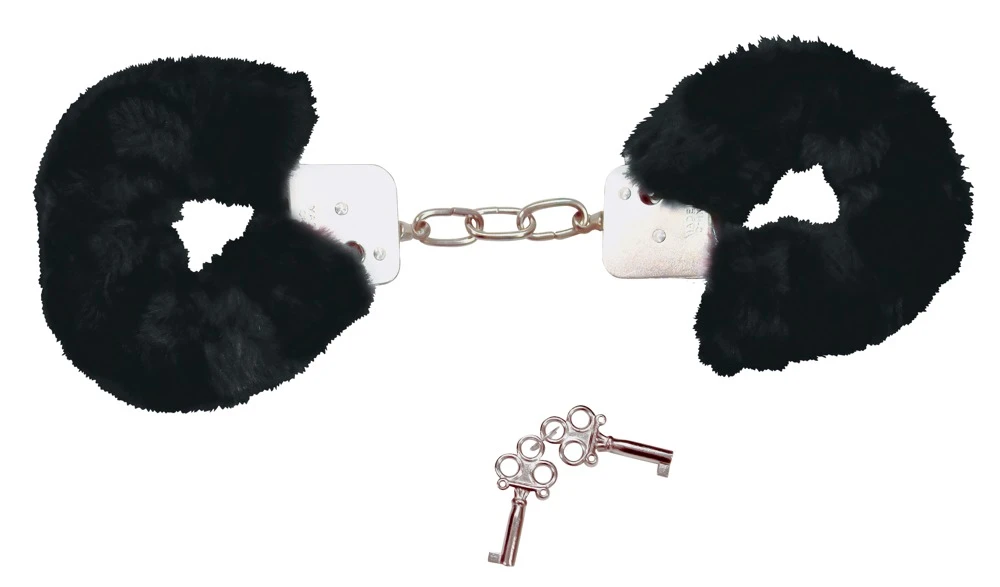 Bad Kitty Handschellen mit Plüschüberzug , Schlüssel und Sicherheitshebel.
