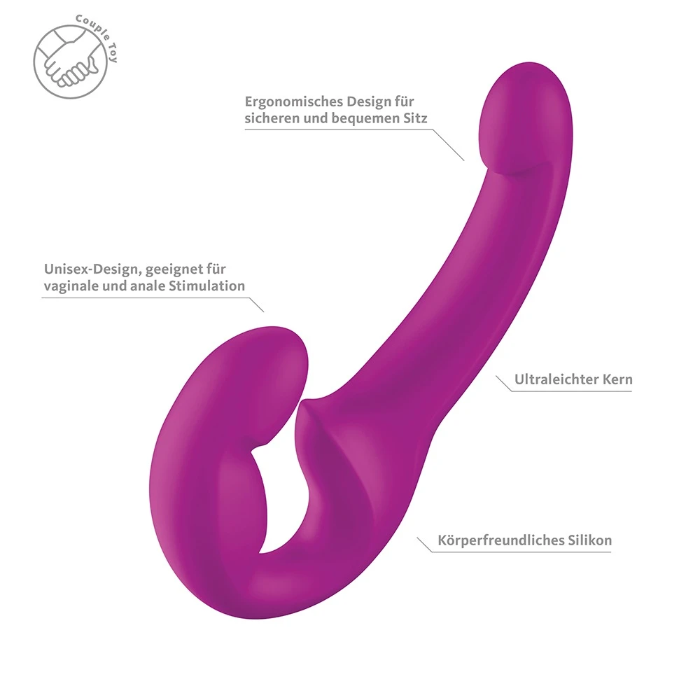 Share Lite Blackberry, Fun Factory SHARE LITE ultraleichter Doppeldildo gurtlos für Pegging Rollenspiele G/P-Punkt gebogen flexibel