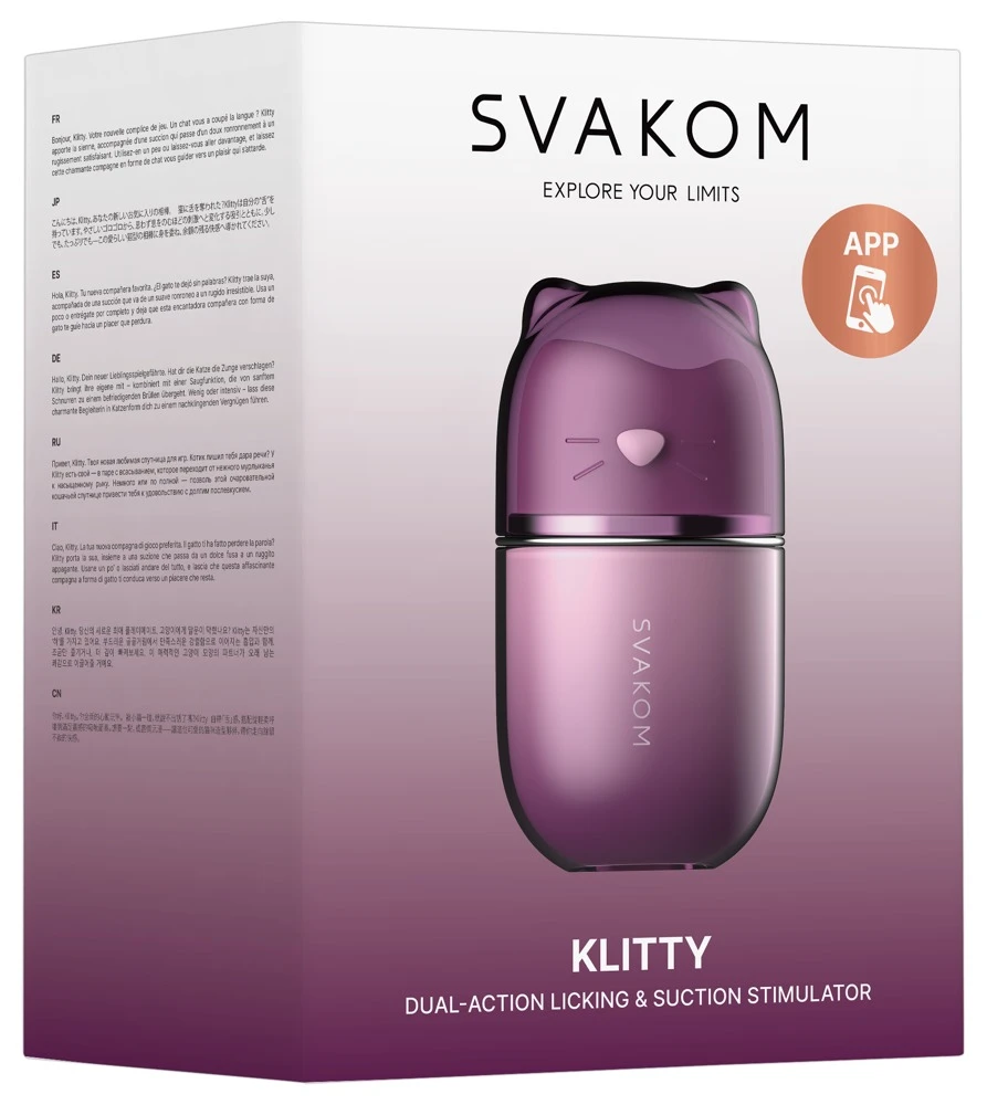 Klitty Dusty Lavender, Klitty Auflegevibrator Katze mit Saug- & Leckfunktion, kompakt, stark vibrierend, weicher Silikonmund, handlich & verspielt