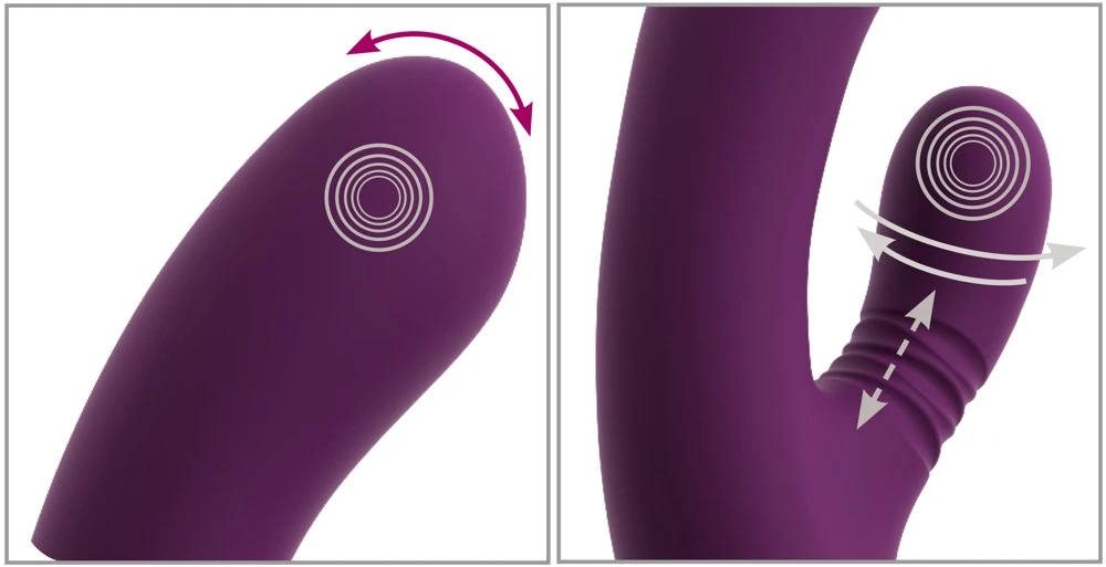 Javida 3 Function Nodding Vibr, Flexibler Rabbitvibrator mit Nodding-Funktion für G-Zone & Klitoris doppelte Vibration rhythmische Massage intensiv – Javida