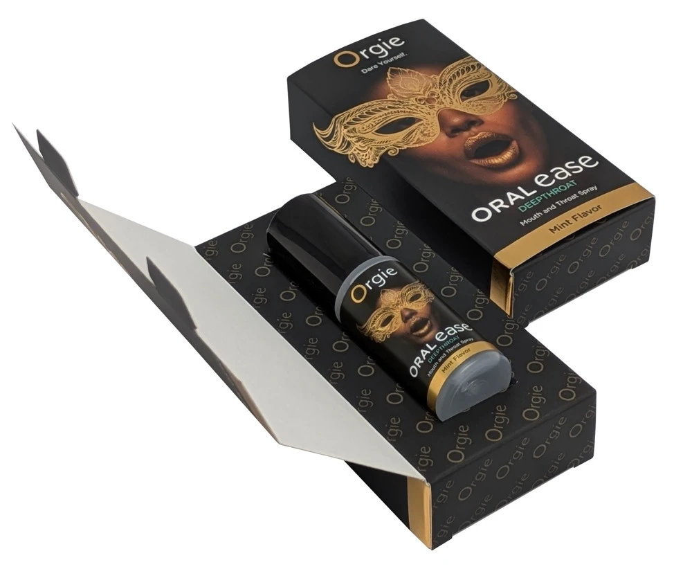 Oral Ease Deepthroat 15 ml, Orgie Oral Ease Deepthroat Spray mit Minzgeschmack für entspannten Oralsex und angenehm frisches Gefühl im Mund