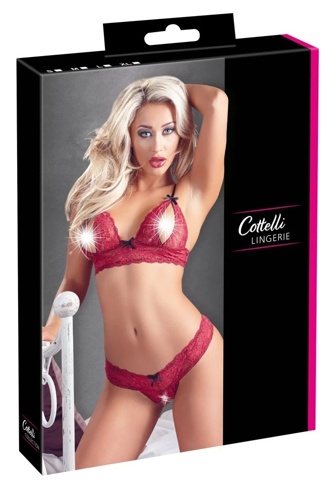 Cottelli LINGERIE Overt Set BH mit Riostring in rot