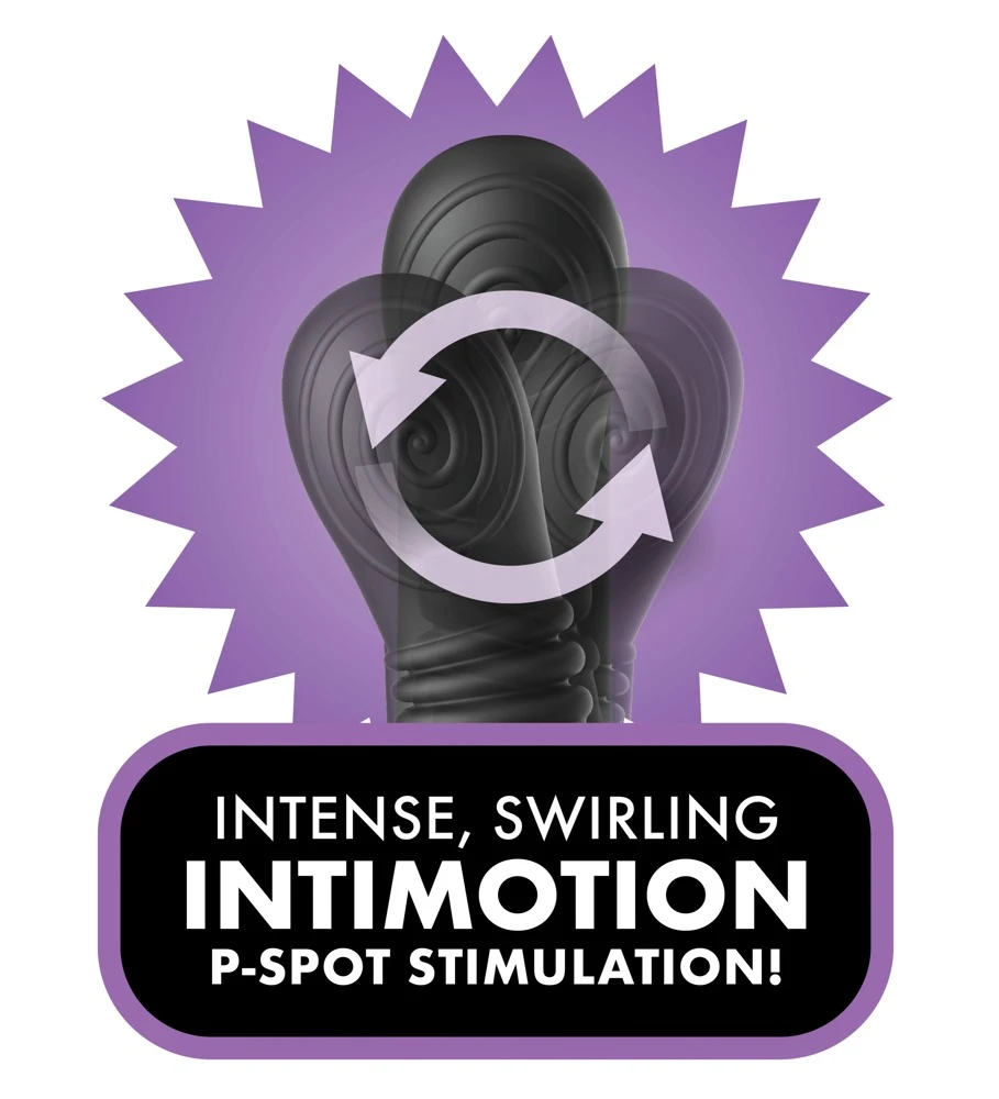 AFE Ass-Gasm IntiMotion Black, Anal Fantasy Elite Ass-Gasm IntiMotion Analvibrator mit Prostata-Stimulator, Penisring, 4 Motoren & 10 Vibrationsmodi für Ihn