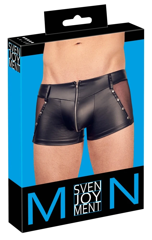 Betonende Pants von Svenjoyment im trendigen Mattlook, jeweils seitlich mit transparentem Netz-Einsatz und Nieten-Verzierung.