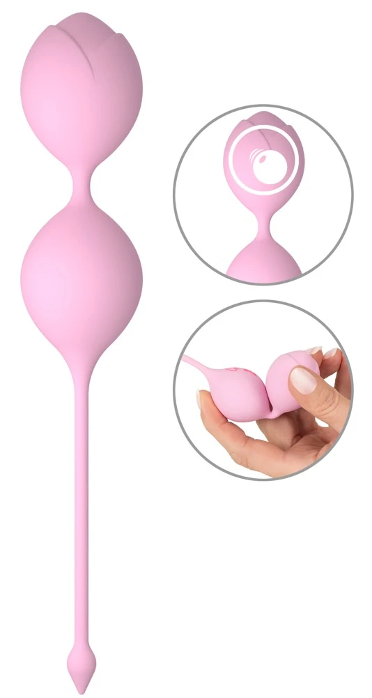 Cuties Love Balls Rose, Double Love Ball Liebeskugel-Duo für Beckenboden-Training mit schwingenden Innenkugeln diskret & laufleise für Einsteigerinnen Cuties