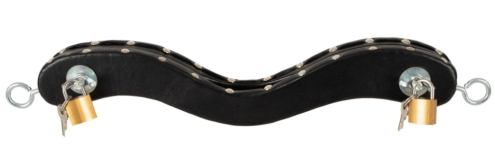 Le Humbler, Humbler Hodenpranger mit Lederbezug, 2 Schlössern, Schlüsseln und seitlichen Fesselringen für intensive BDSM Spiele – ZADO