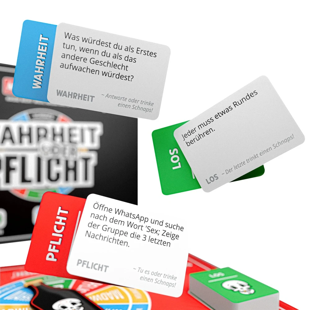 MadWish Pro Party Game, MadWish Pro Party Game – das freche 3in1-Brettspiel mit Flaschendrehen, Wahrheit oder Pflicht und Trink-Challenges für wilde Abende