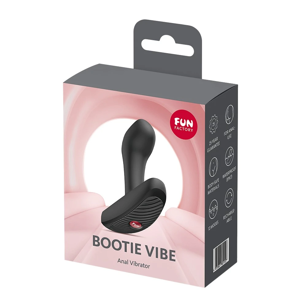 Bootie Vibe Black, Fun Factory Bootie Vibe Analvibrator kompakt flexibel 12 Modi USB wiederaufladbar analsichere Basis komfortabel