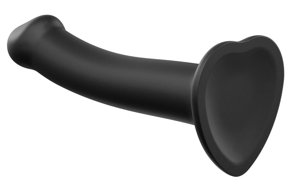 Semi-Real.Dildo M Black, Strap-on-me Dual Density Bendable Dildo aus Silikon mit starkem Saugfuß, biegsamem flexiblem Schaft, hautähnlicher Oberfläche und sicherem Halt für vielseitigen Einsatz