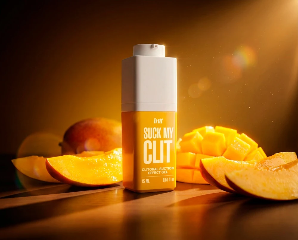 Suck My Clit Tropcial Mango 15 ML, Klitoris Stimulationsgel Mango mit Saug- Vibrations- & Kühleffekt für prickelnde erotische Spiele