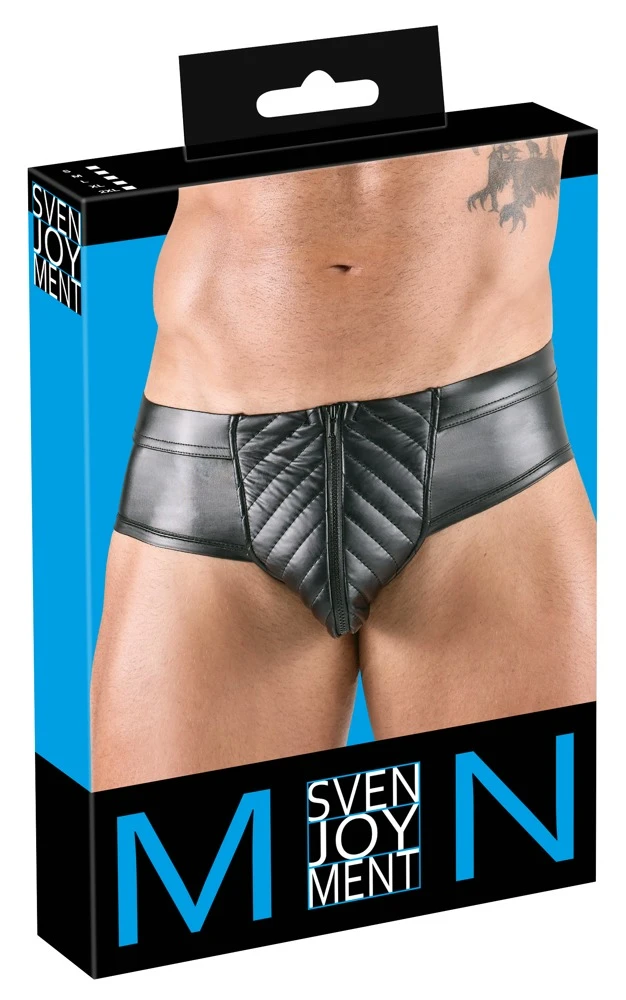 Herrenslip Po-frei, Po-freier Slip im edlen Mattglanz mit gestepptem Beutel und Reißverschluss, weiches, elastisches Highlight von Svenjoyment