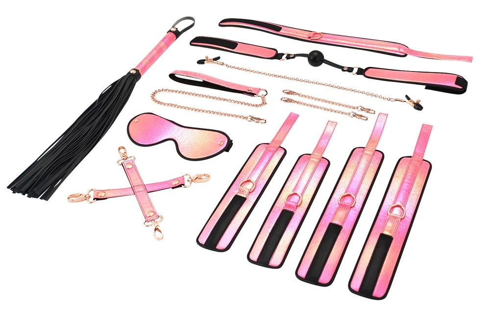 LS Vivid Sakura, Vivid Sakura Bondage-Set: 8-teiliges Fesselspielzeug in glossy Pink für unvergessliche Abenteuer und leidenschaftliche Erlebnisse