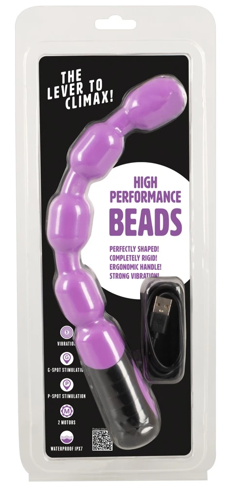 High Performance Beads, Kraftvolle Doppel-Vibration trifft gezielte G- und P-Punkt-Stimulation – mit ergonomischem Hebel für intensive Lustmomente