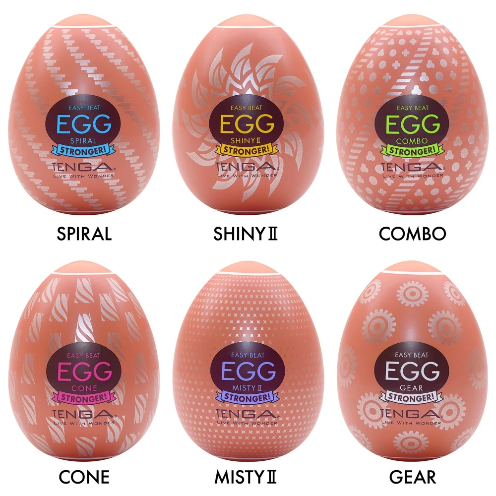 Tenga Egg HB Package II 6er, 6 x Handjob-Spaß im Ei Intensiv reizende Masturbatoren mit Gleitgel für besonders starke Empfindungen