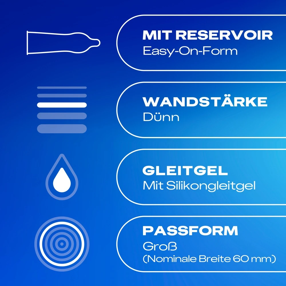 Durex Hautnah Extra Groß 10er, Fühl den Unterschied: Hautnahes Empfinden in XXL transparente, ultra dünne Kondome mit Gleitgel und perfekter Passform