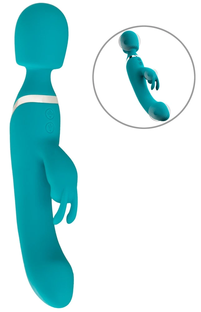 Smile 3in1 Wand, Rabbit and Vi, Sweet Smile 3in1 Wand Rabbit Vibrator – Aufreizendes Massage-Toy mit 3 leisen Motoren, 20 Vibrationsmodi und getrennter Steuerung