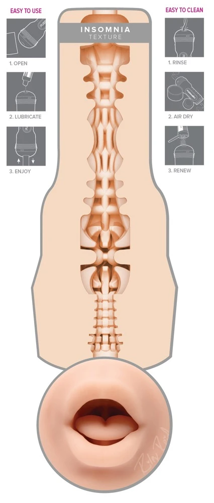 Riley Reid Insomnia Mouth, Fleshlight Riley Reid Insomnia Mouth mit Autogramm – diskreter Masturbator im Taschenlampen-Design mit original Mundform, intensiven Innenstrukturen und realistischer Stimulation für heiße Solo-Momente