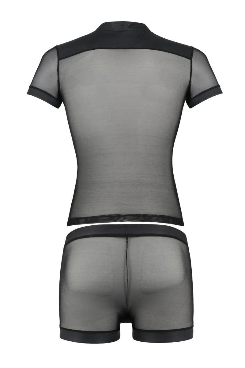 Herren Set 052 bestehend aus Hemd und Shorts aus matten Kunstleder von Passion Menswear