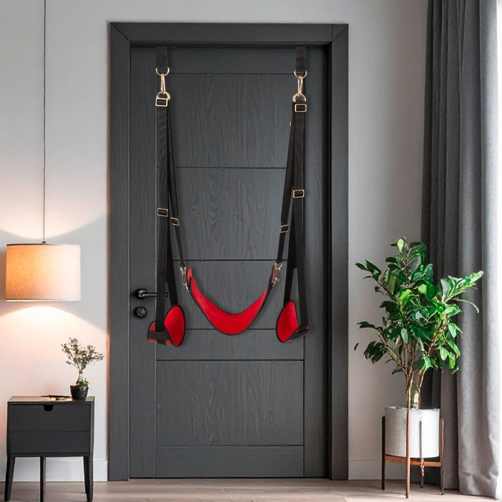 Bad Kitty Door Swing, Bad Kitty Türschaukel Deluxe mit Lederimitat & Gold-Details für schwebende Liebesstellungen komfortabel