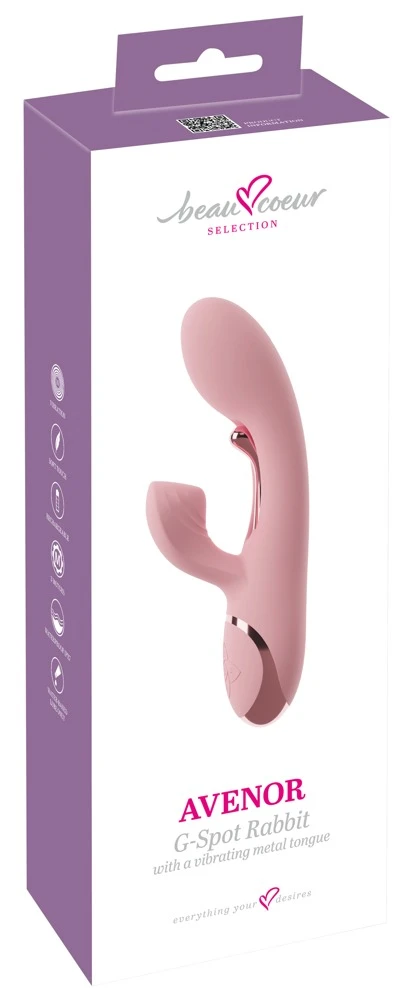 beau coeur Avenor G-Spot Rabbi, luxuriöser Multi-Motor-Vibrator mit Metallzunge, gezielter G-Zonen- und Klitorisstimulation sowie ergonomischem Silikonkomfort für intensive Momente