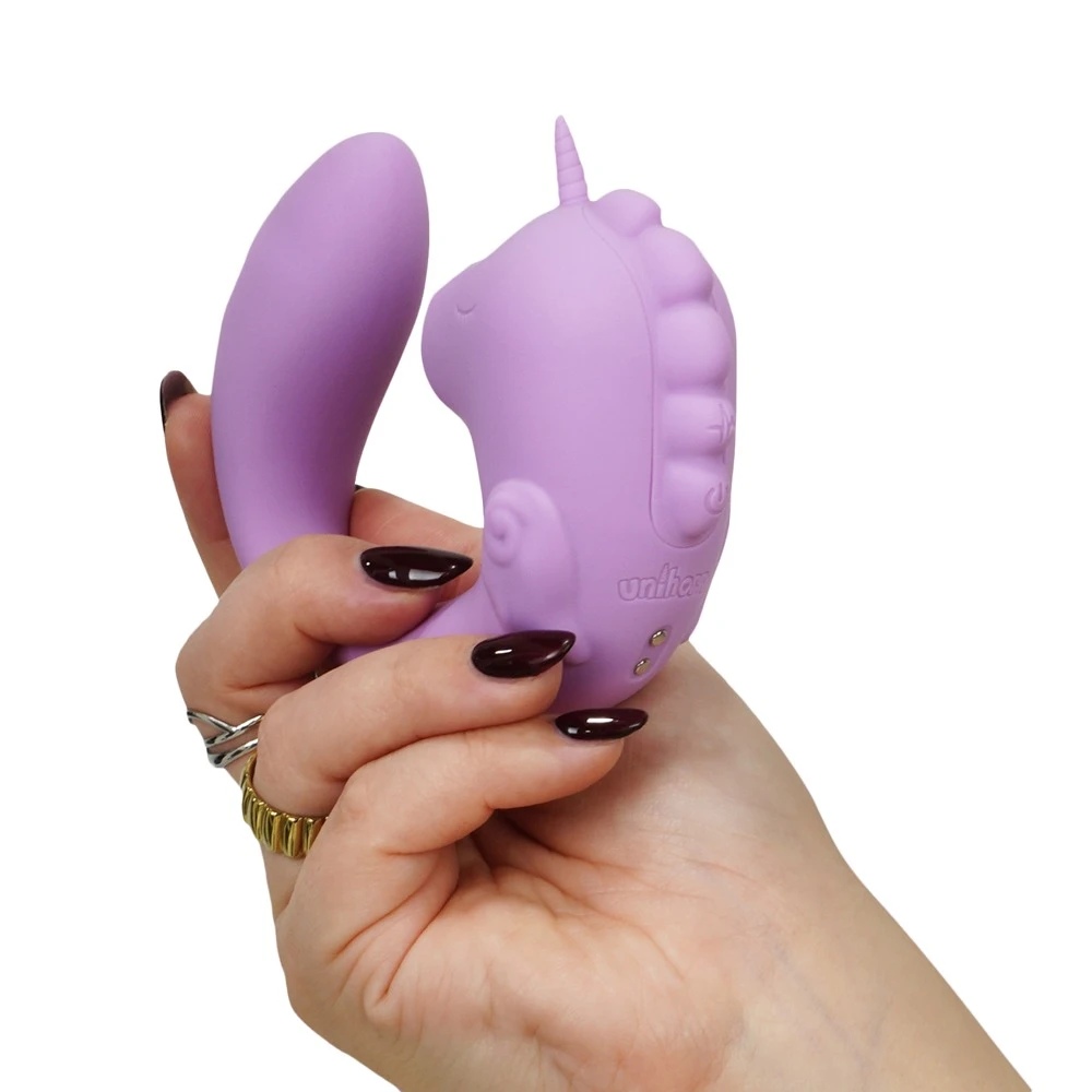 Unihorn C-Horse Marina Lilac, Unihorn C-Horse Marina Lilac Dual-Vibrator im Einhorn-Seepferdchen-Design mit biegsamem Silikon, flüsterleisem Doppelmotor und 10 Vibrationsmodi für intensive Innen- und Außenstimulation