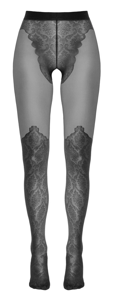 Cottelli Verlockende Spitzenoptik: Die Ouvert-Strumpfhose im verführerischen Overknee-Look