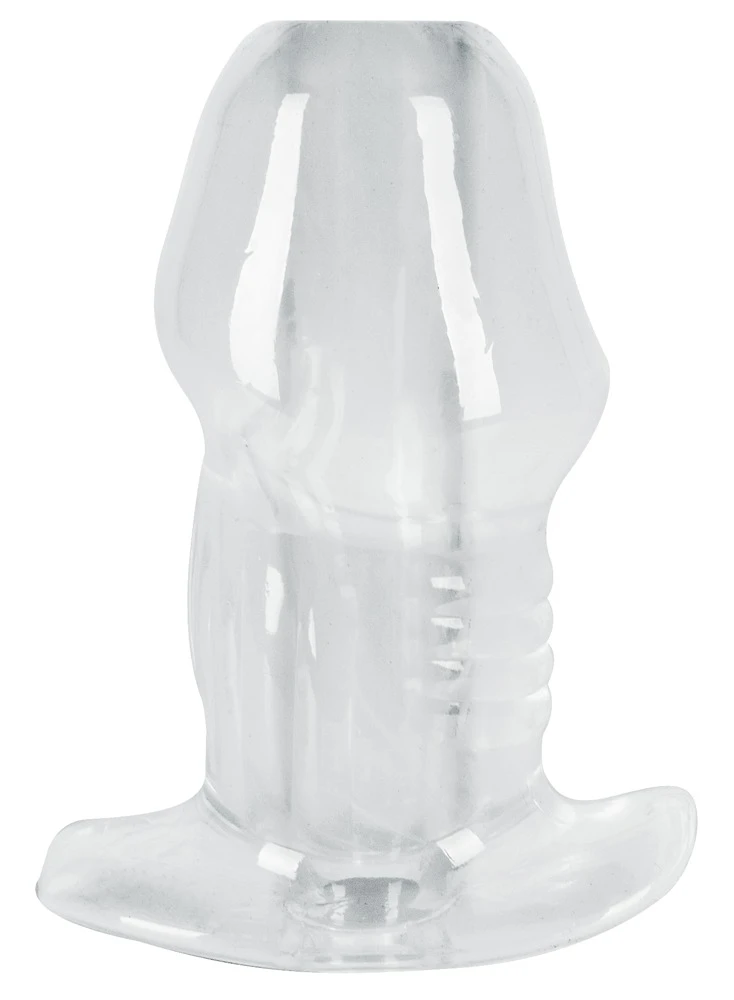 ANOS Butt Plug w Tunnel Transp, Analplug mit Tunnel aus Softmaterial, offenem Stopper und abgestufter Form für gezielte Dehnung, Stimulation und vielseitige Einführspiele inklusive Einlauf-Funktion