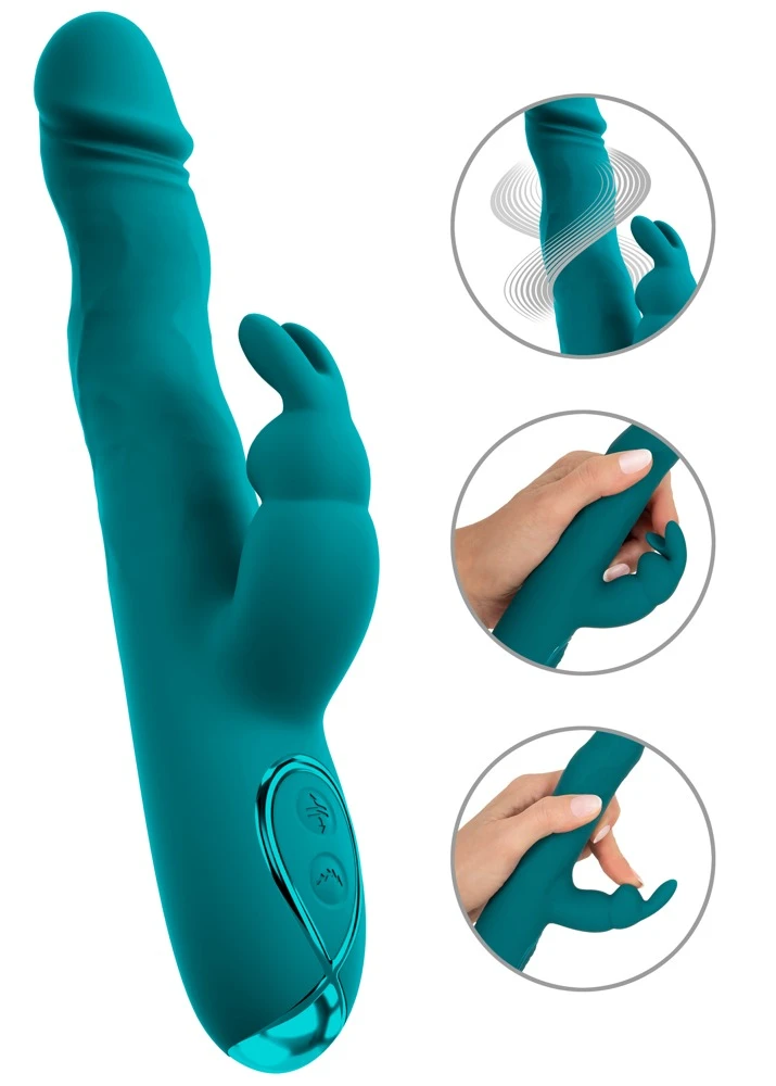 Smile Rabbit Vibrator Wiggling, Rabbitvibrator mit Wiggling-Funktion, Dual-Stimulation für Vagina & Klitoris, 10 Vibrationsmodi, luxuriöse Reizwäsche Sweet Smile