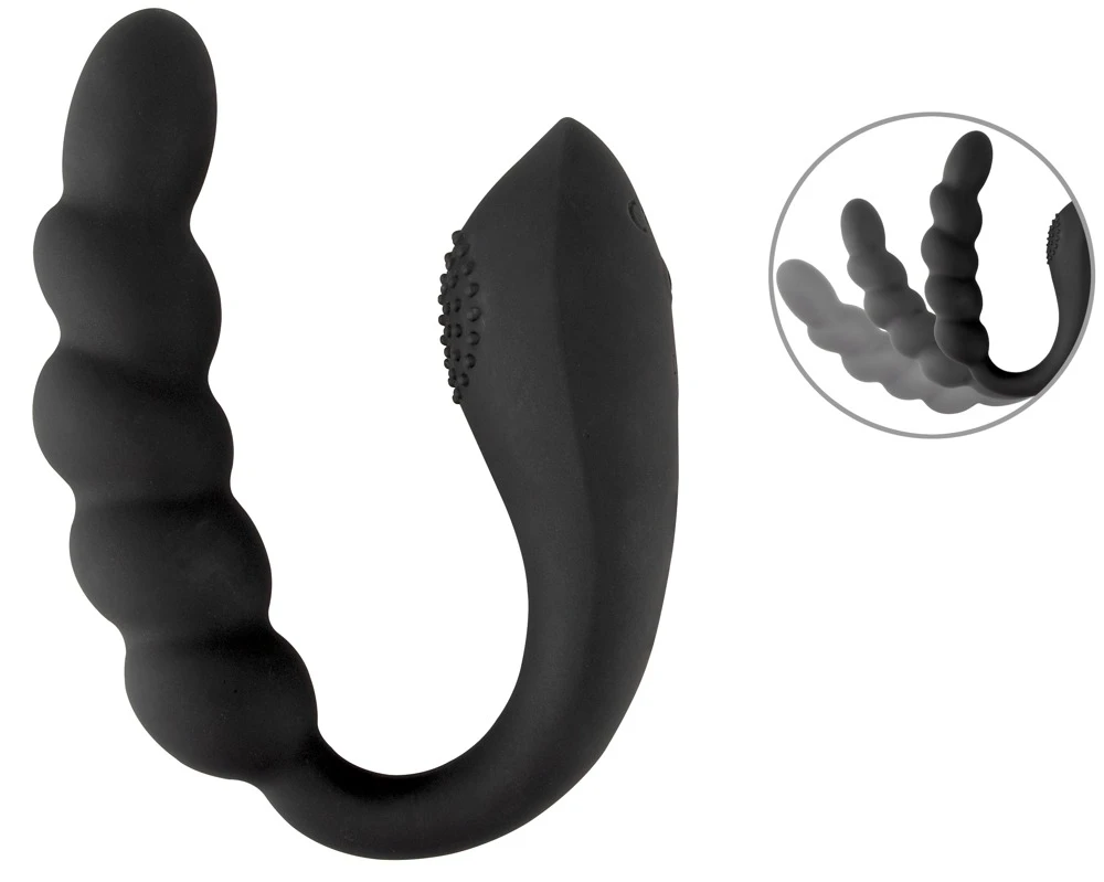 BV Bendable Dual Stimulator, Black Velvets Bendable Dual Stimulator Doppelvibrator biegsam mit 2 Motoren Kugelvibrator und Auflegevibrator für innere und äußere Stimulation vaginal oder anal