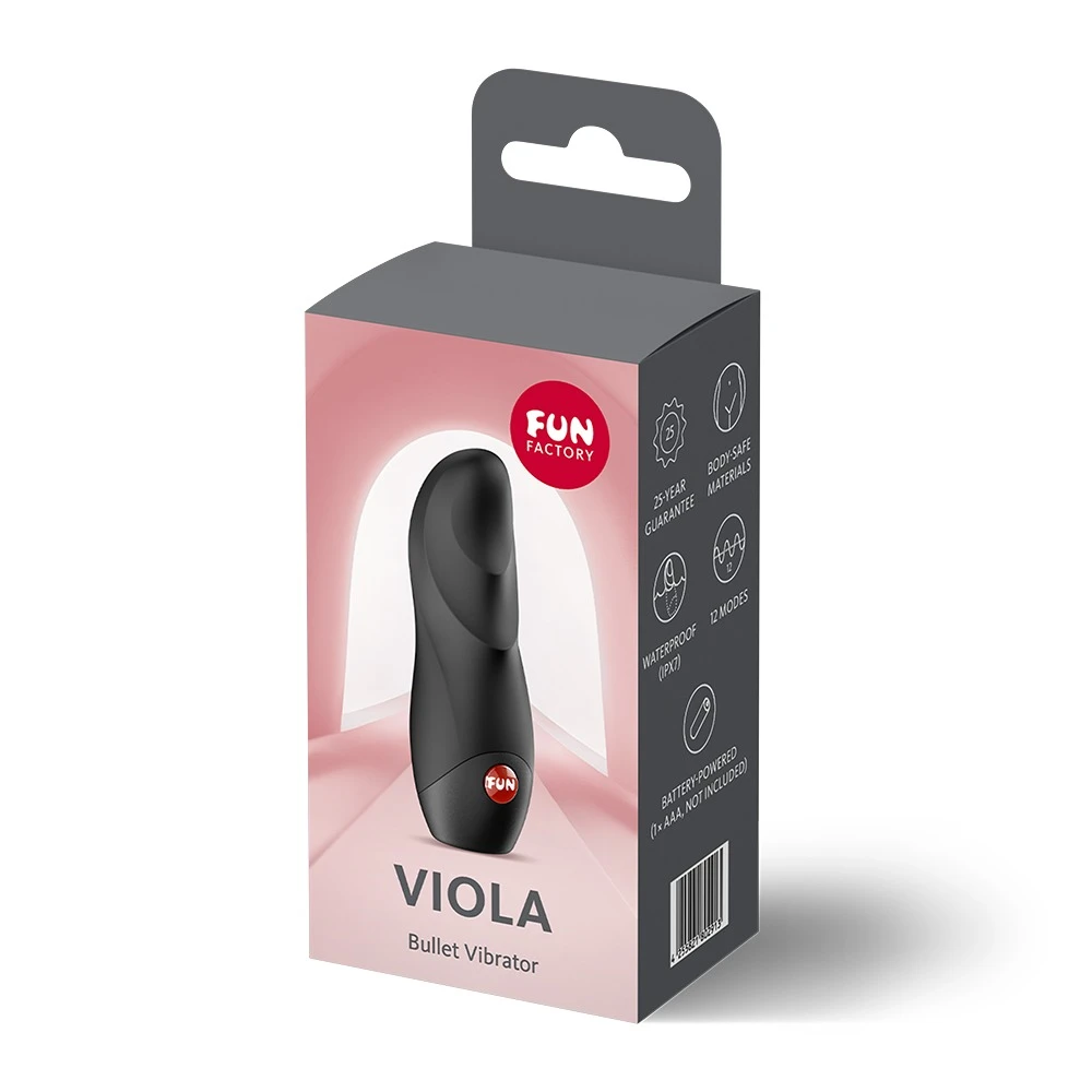 Viola Black, Fun Factory VIOLA Minivibrator kompakt mit 12 Modi ergonomisch präzise Power für gezielte intensive Stimulation unterwegs