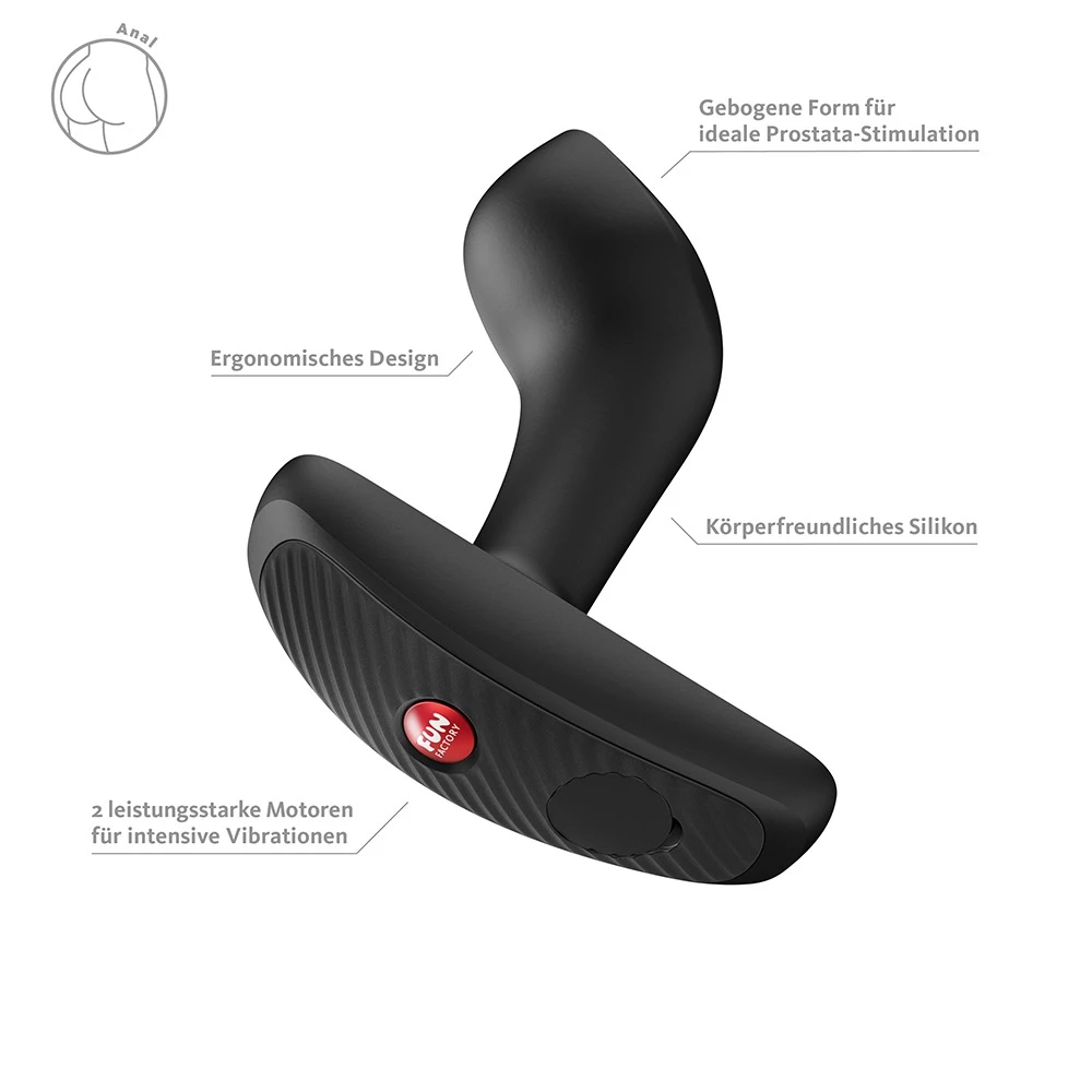 Bootie Vibe Black, Fun Factory Bootie Vibe Analvibrator kompakt flexibel 12 Modi USB wiederaufladbar analsichere Basis komfortabel