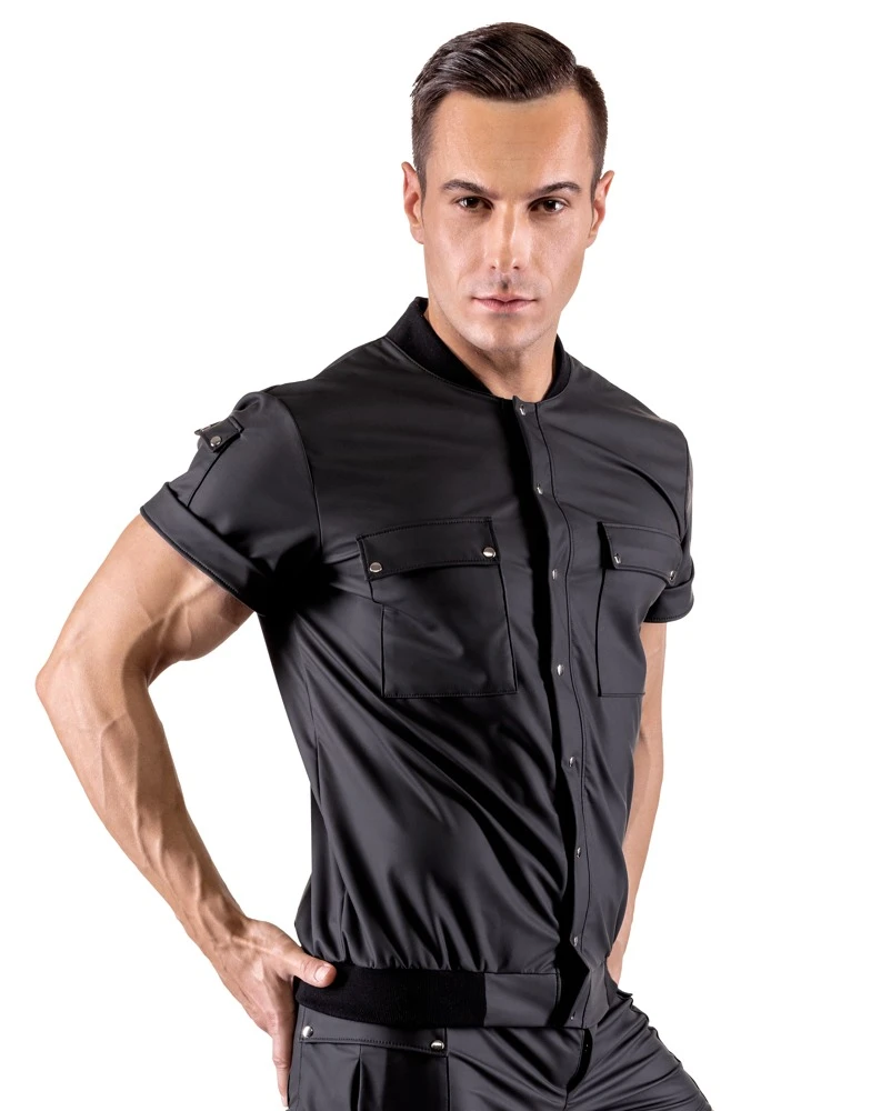 Herren Blouson, locker geschnittenes Hemdshirt, Kurzarm, Taschen mit Druckknopfklappe