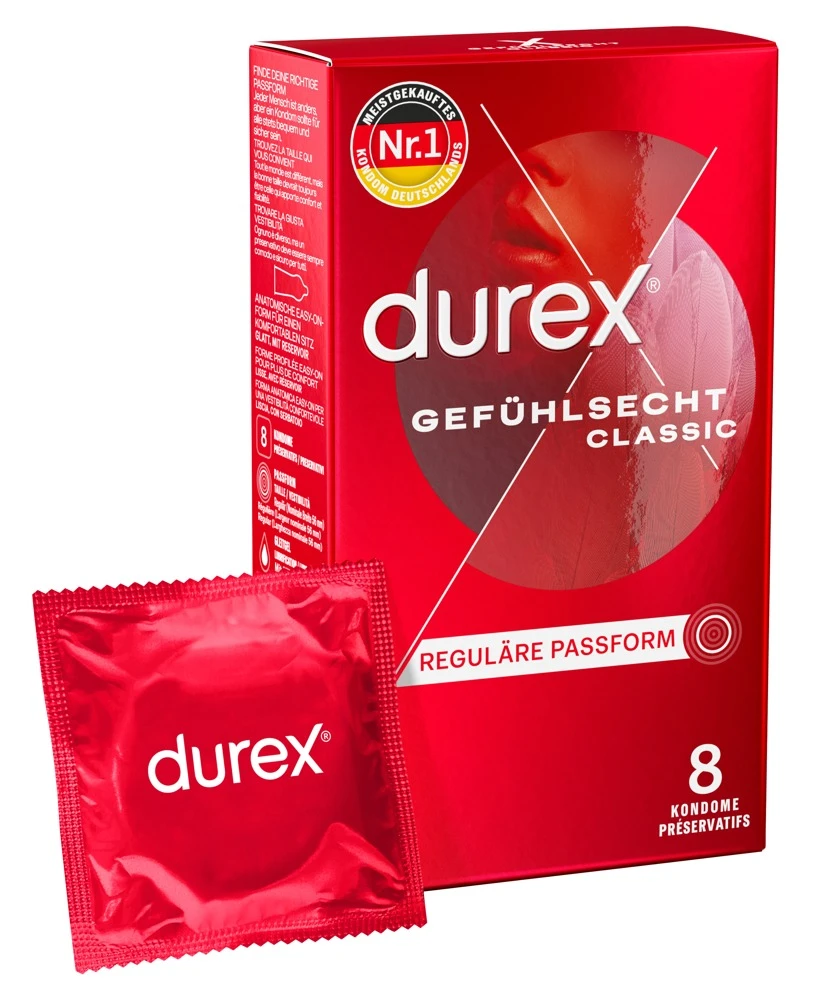 Durex Gefühlsecht Classic 8er Hauchzarte Kondome