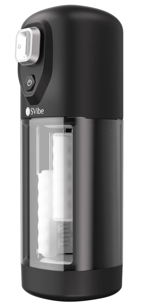 SVibe Ikon VOLT Masturbator, IKON VOLT Masturbator mit automatischem Handjob, 9 Vibrations- und 6 Reibemodi, Wärmefunktion und diskretem Design