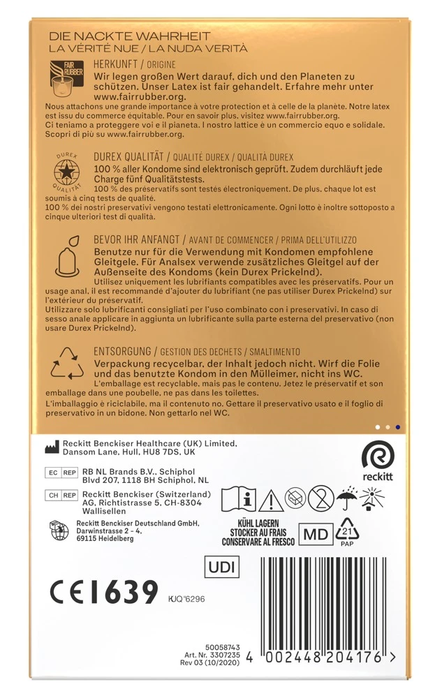 Durex Hautnah Extra Feucht 10er, Genieße hautnahe, intensive Empfindungen mit extra feuchten, ultra dünnen Kondomen in geschmeidiger Easy-on-Passform von Durex