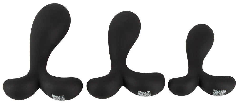ANOS Butt Plug Training Set 3er-Analplug-Set Silikon Butt Plug Training Set mit leicht gebogenen Spitzen für Prostata Stimulation und Dehntraining in verschiedenen Größen und Gewichten