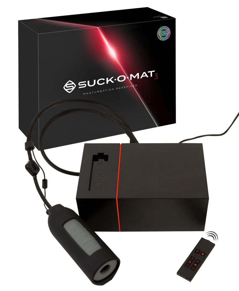 Suck-O-Mat 3 UK-Version, Suck-O-Mat 3 Blowjob Masturbator mit 100% stärkerer Saugkraft, Wärmefunktion, Silikon-Sleeve, automatischem Hub & LED Design UK-Stecker