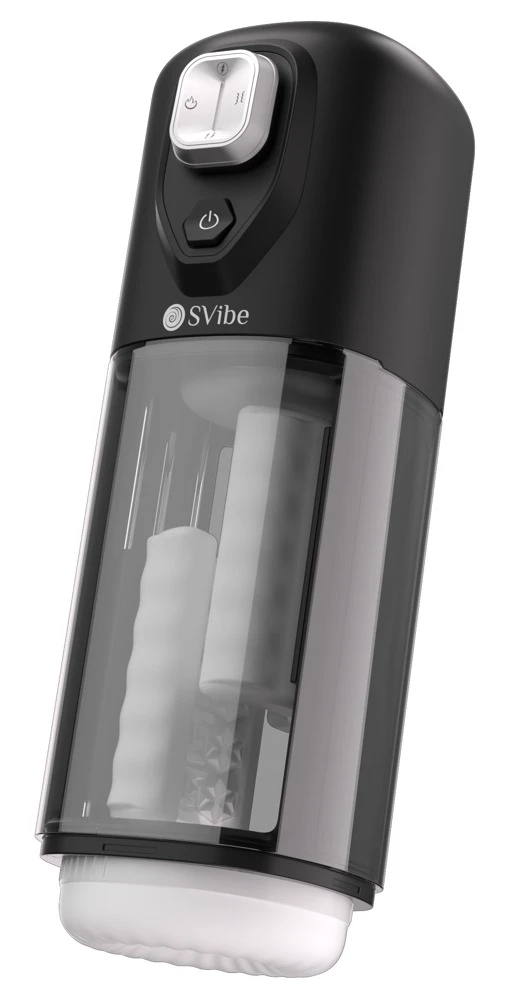 SVibe Ikon VOLT Masturbator, IKON VOLT Masturbator mit automatischem Handjob, 9 Vibrations- und 6 Reibemodi, Wärmefunktion und diskretem Design