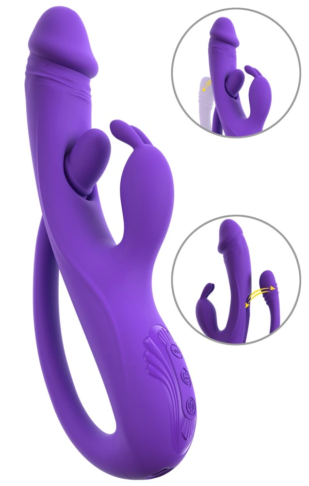 Smile Rabbit Vibe w G-Spot/Ana, Sweet Smile Rabbit Vibrator Triple Action 3 Motoren G-Punkt & Anal Tickler leise 9 Vibrationsmodi