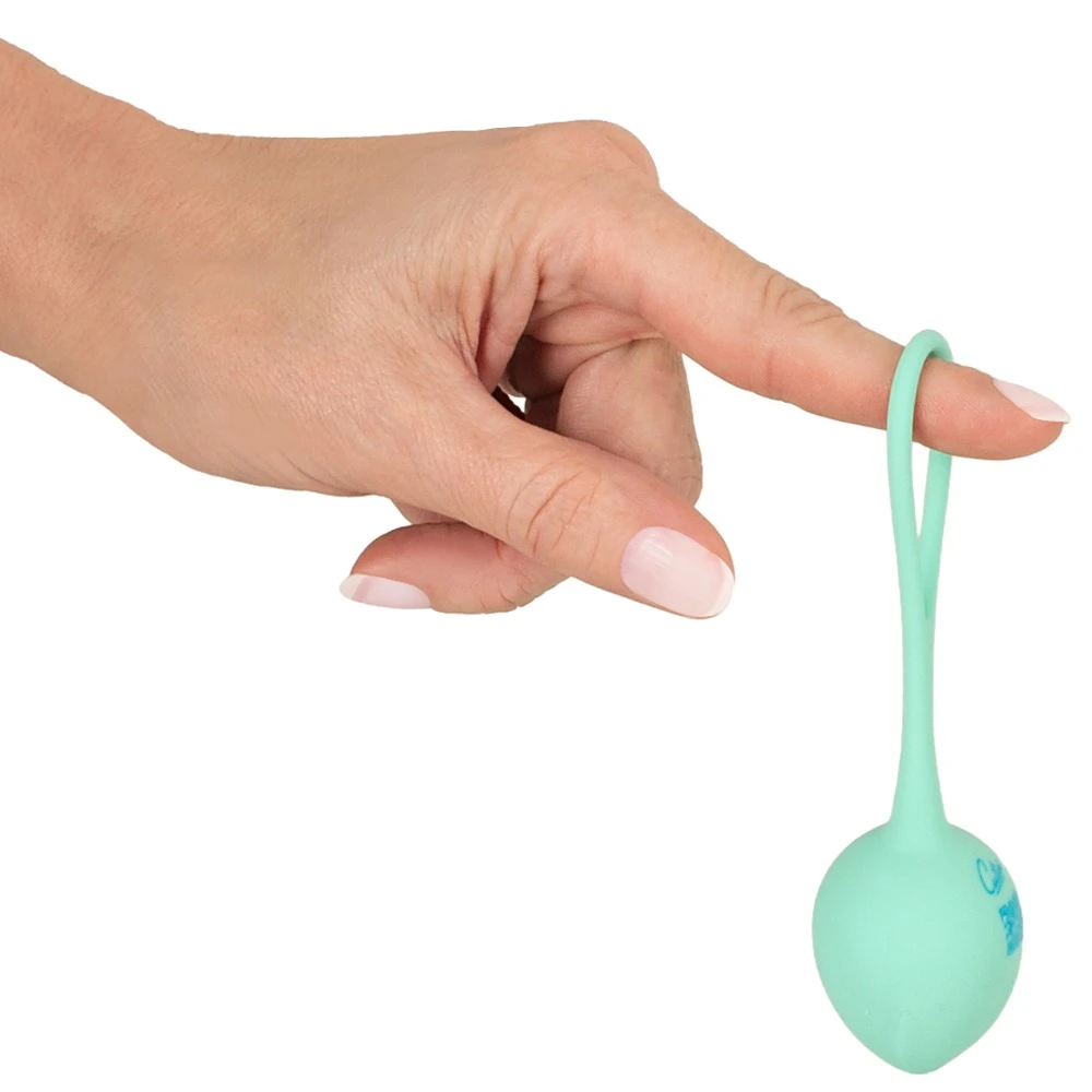Cuties Love Balls Green, Liebeskugel mit schwingendem Innengewicht 38 g für effektives Beckenbodentraining diskret & laufleise Intim-Fitness Cuties