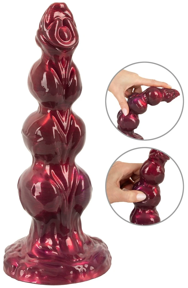 Beasty Cocks Werewolf Willie, Beasty Cocks Werewolf Willie Kugel-Dildo in Metallic-Optik mit Saugfuß, markanter Struktur und Fantasy-Design