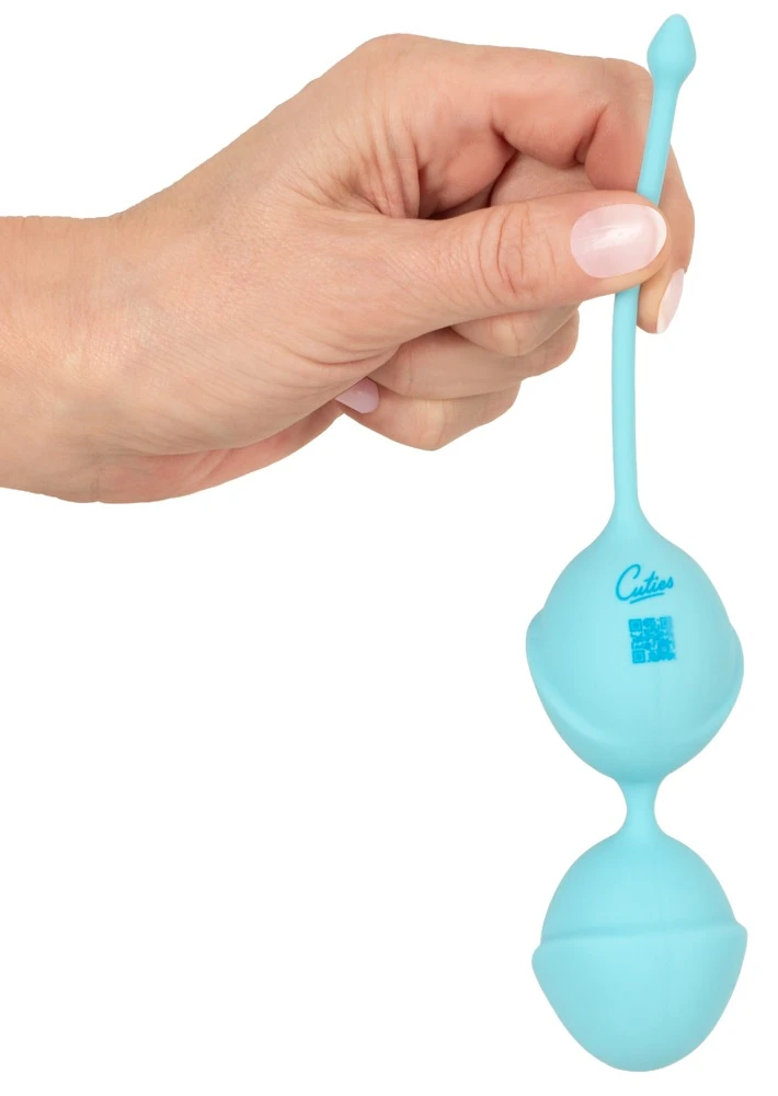 Cuties Love Balls Blue, Double Love Ball Liebeskugel-Duo für effektives Beckenboden-Training mit schwingenden Innenkugeln 91 g himmelblau Cuties