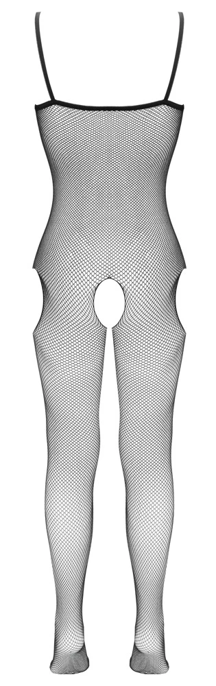 Fantasy by Cottelli Netz Catsuit ouvert mit Fuß, erotische Reizwäsche, offene Unterwäsche mit Hüft-Cut-outs, nahtlos