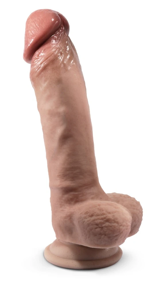 SilexD Premium Model 1 Flesh, Natur pur mit realistischem Kick - biegbarer 9 Zoll SilexD-Dildo mit Saugfuß, fühlbar echt dank Silexpan-Kern und Temperatur-Effekt