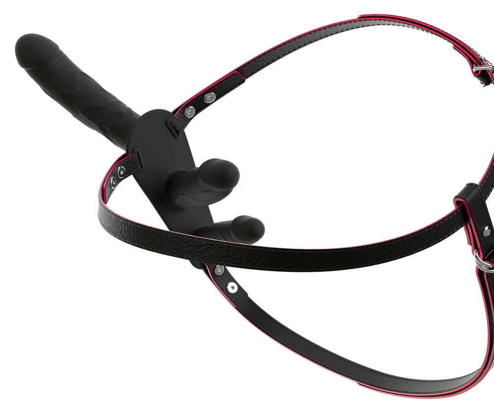 Strap-On Double Inside, You2Toys RC Double Inside Strap-on-String mit 3 kraftvollen Vibratoren, Fernbedienung und verstellbarem Sitz für erotischen Lustgenuss zu zweit