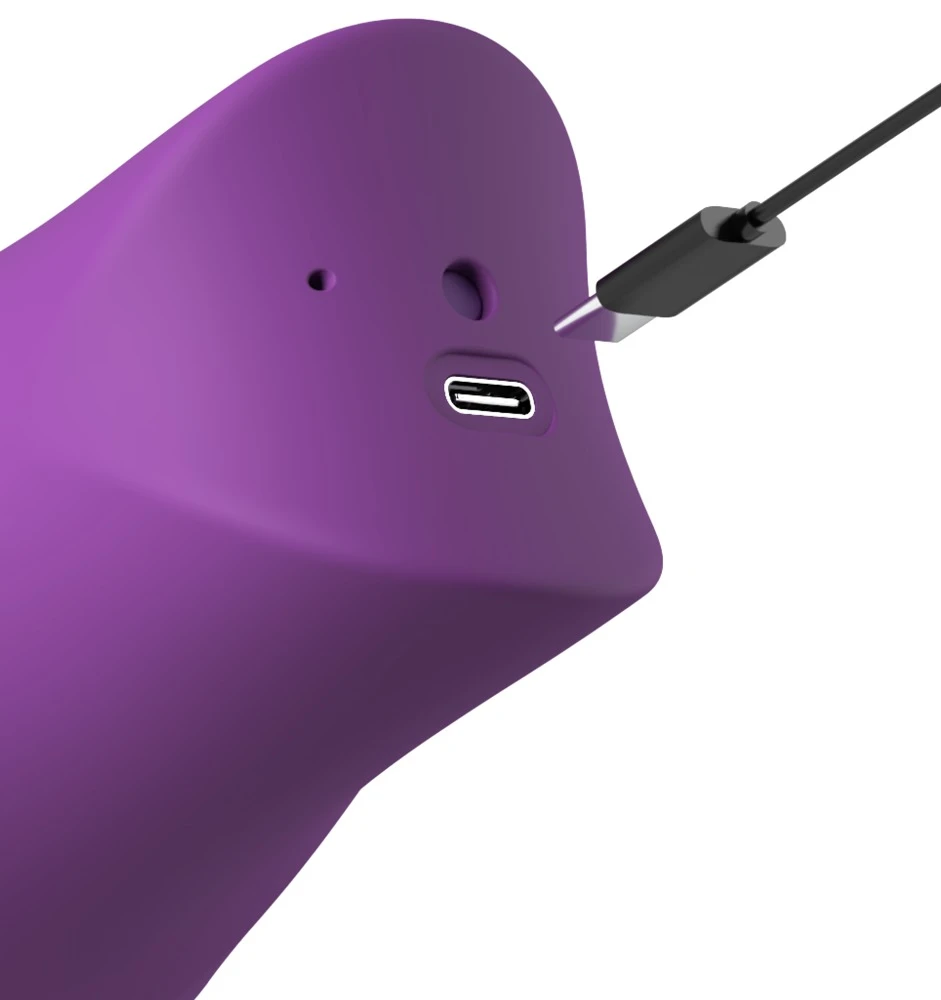 FFH Lush Kiss Plush Purple, Lush Kiss Plush Auflegevibrator mit Saugfunktion, Vibrozunge & 10 Stimulationsmodi aus Silikon für intensive Momente – Fantasy For Her
