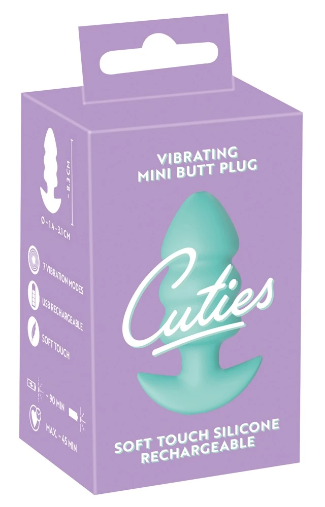 Cuties Vibrating Plugs Green, Analplug mit Vibration Green von Cuties – kompakter Silikon-Plug mit 7 intensiven Vibrationsmodi für aufregende, freche Anal-Abenteuer voller prickelnder Lust